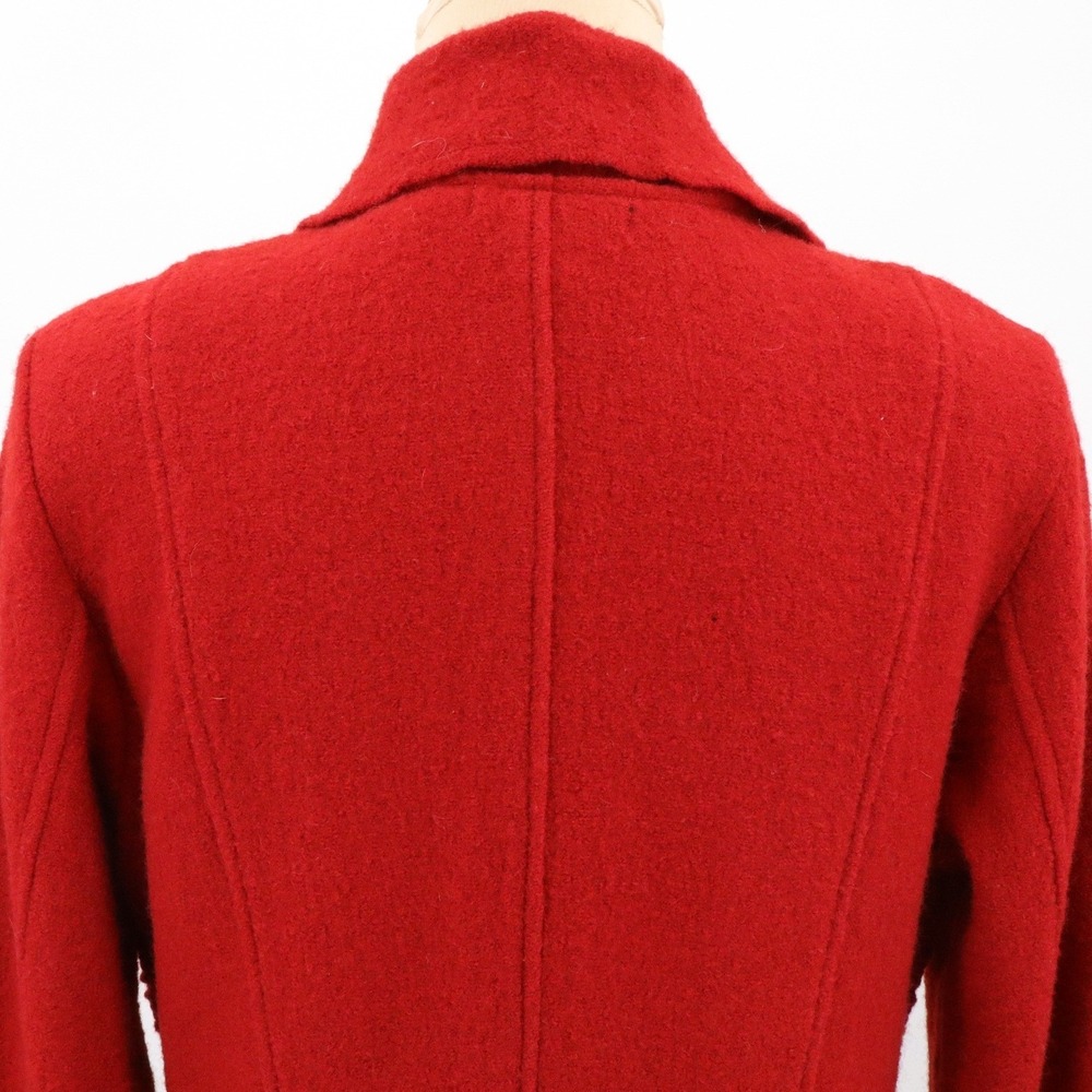 Clothes by Revue Red Wool Jacket Coat Lightweight Size L Button Front Artisan - Picture 7 of 11